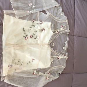 Camesole with sheer overlay blouse